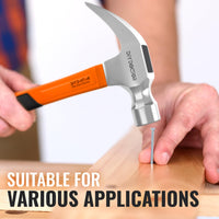 Claw hammer straight claw pulling a nail