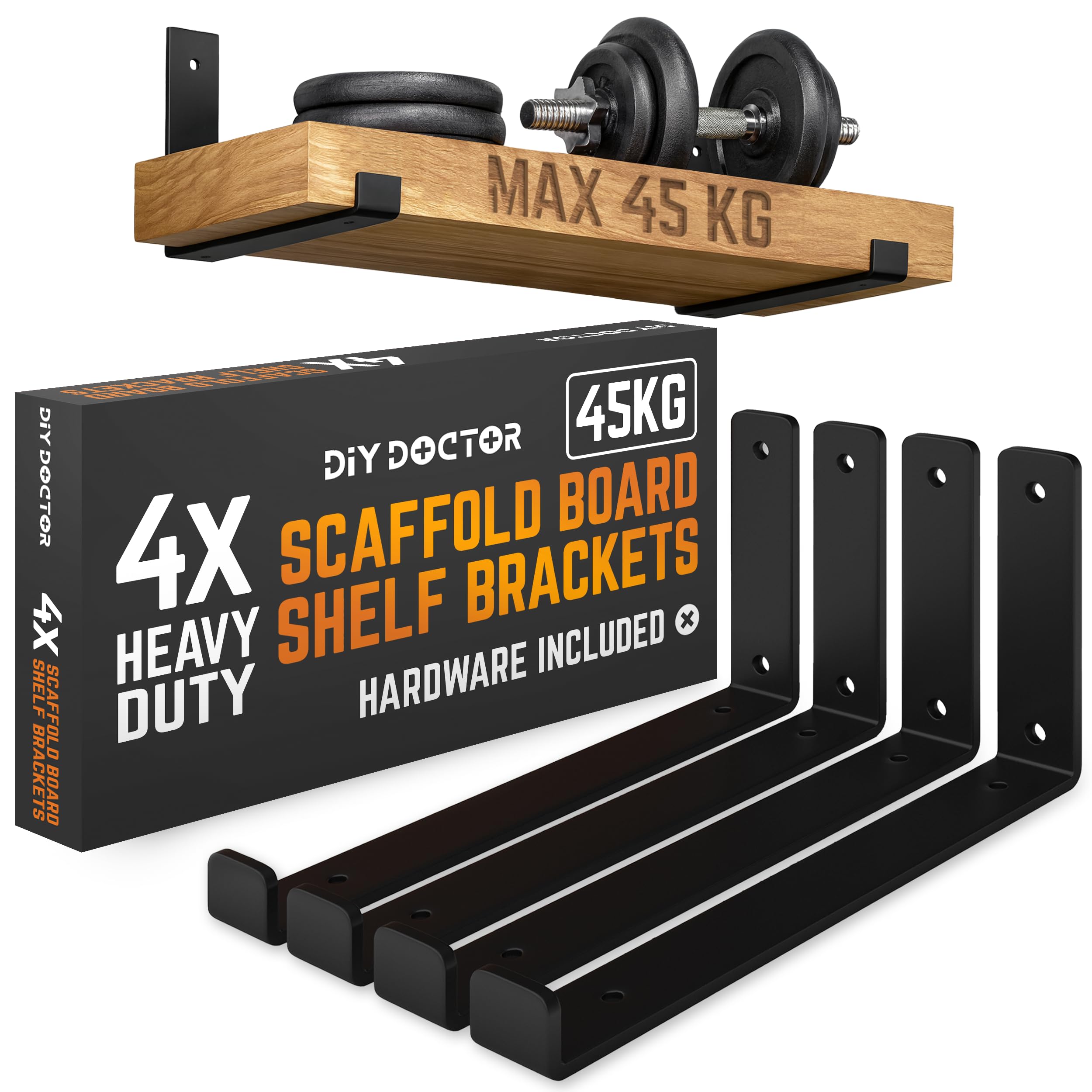 DIY Doctor black scaffold board shelf brackets