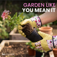 Women's gardening gloves reinforced leather palm