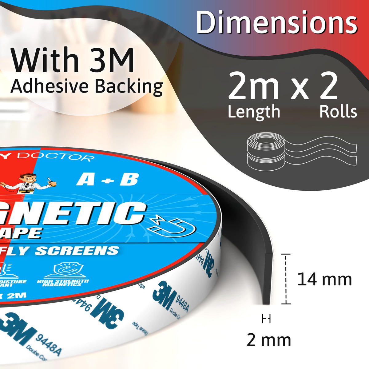 Magnetic tape A and B polarity strips paired