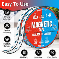 Magnetic tape cut to length with scissors