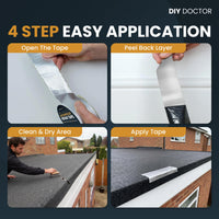 Butyl tape in use on a window seam