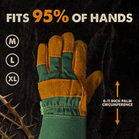 Gardening gloves reinforced fingertip detail