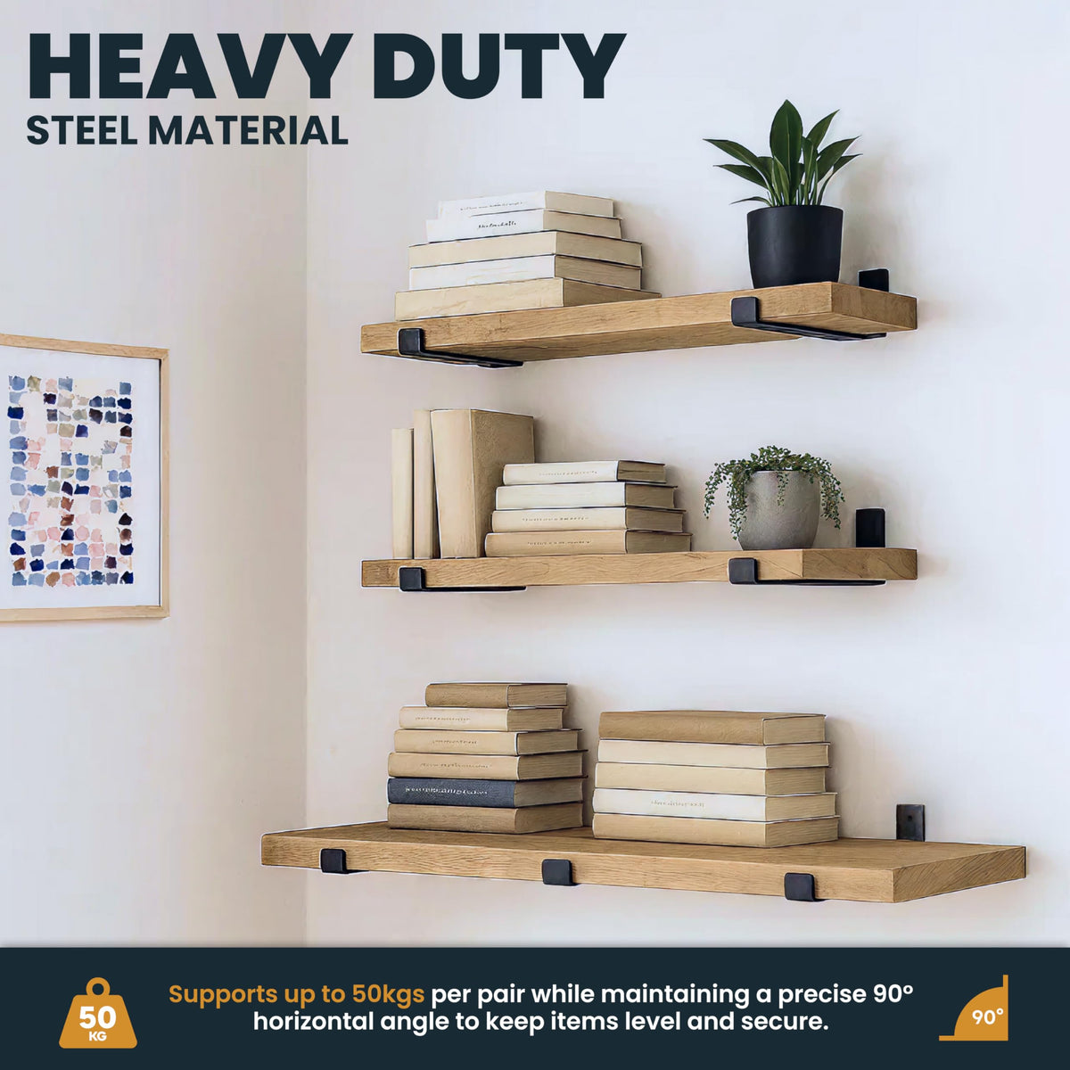 Scaffold board shelf mounted on brackets