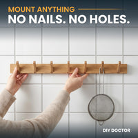 Nano tape mounting an item to a wall