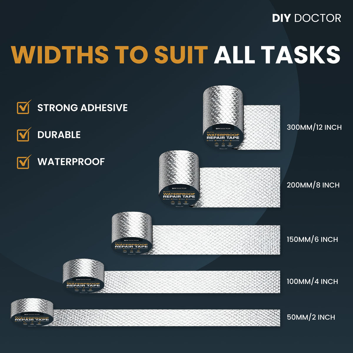 Butyl tape hand tear and application detail
