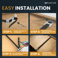 Drawer front fixing bracket in place